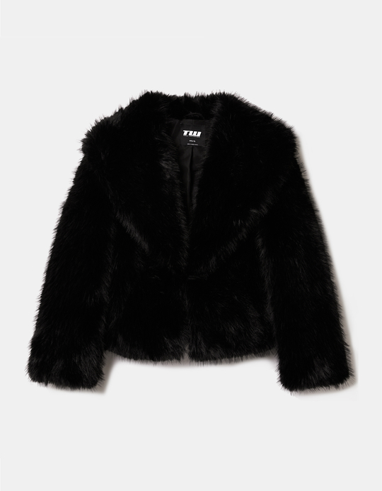 TALLY WEiJL, Schwarze Kunstfelljacke for Women