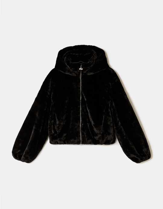 TALLY WEiJL, Black Faux Fur Jacket for Women