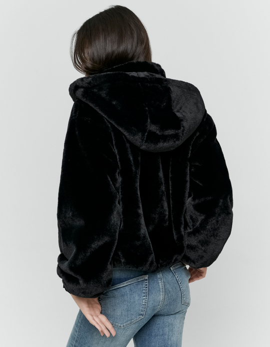 TALLY WEiJL, Giacca Nera in Pelliccia Sintetica for Women