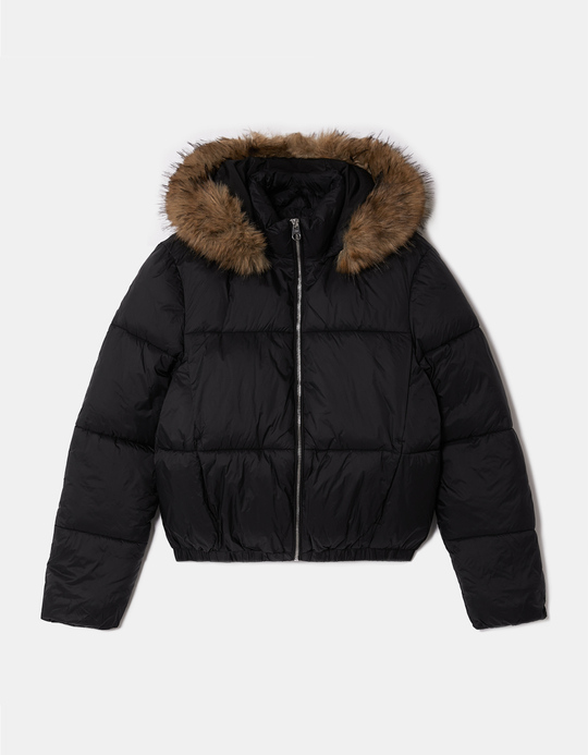 TALLY WEiJL, Black Padded Jacket with Hood for Women