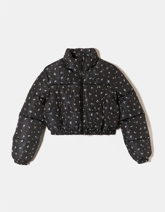 TALLY WEiJL, Piumino Nero con Stampa Micro Fiori for Women