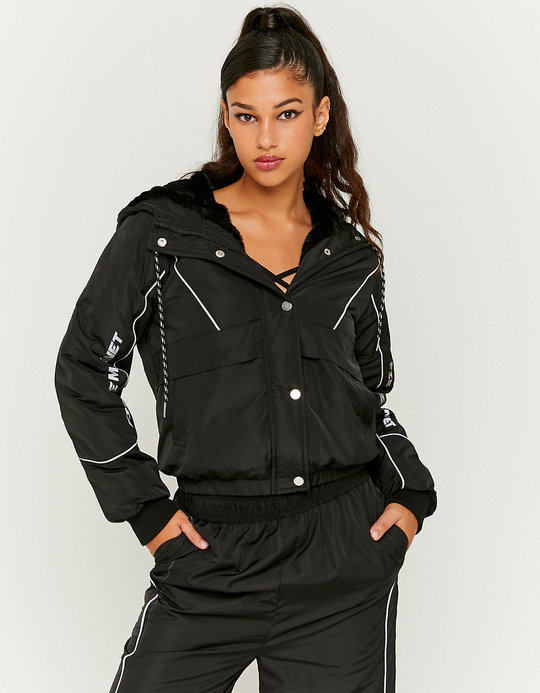 TALLY WEiJL, Black Hooded Windbreaker for Women