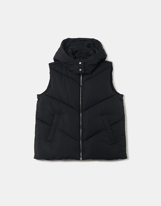 TALLY WEiJL, Veste Sans Manche à Capuche Noire for Women