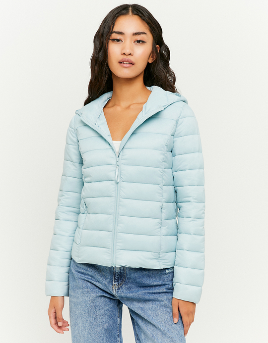 TALLY WEiJL, Blaue leichte Steppjacke mit Kapuze for Women