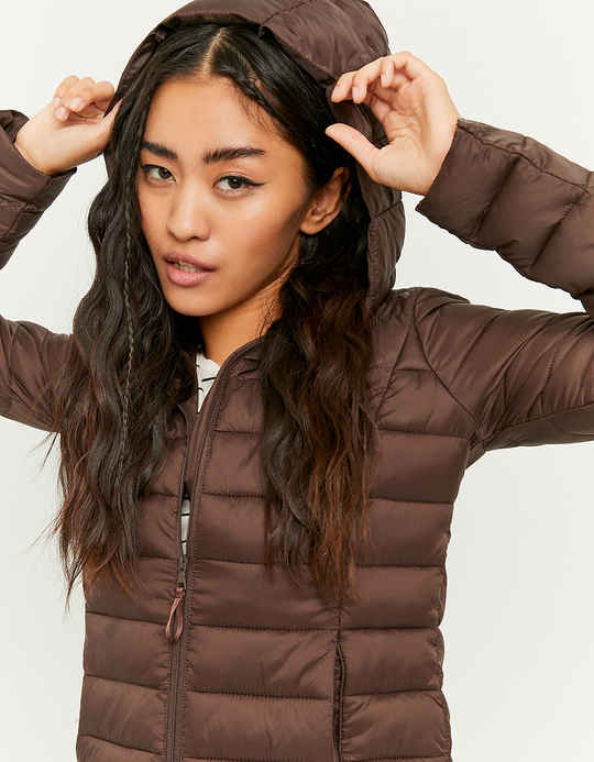 TALLY WEiJL, Doudoune Légère à Capuche Brune for Women
