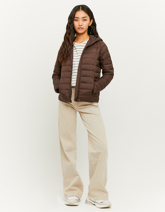 TALLY WEiJL, Doudoune Légère à Capuche Brune for Women