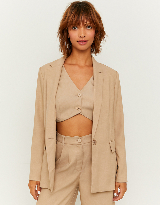 TALLY WEiJL, Blazer Basique Manche Longue Brun for Women