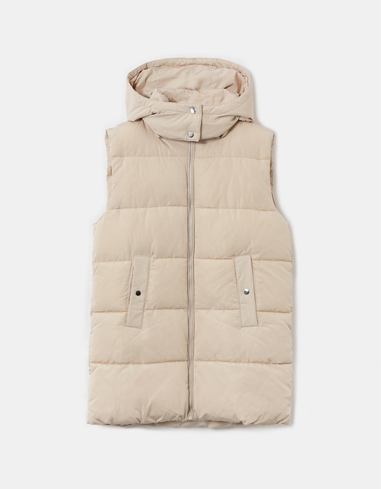 TALLY WEiJL, Weiße Lange Steppjacke mit Kapuze for Women