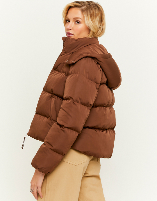 TALLY WEiJL, Brown Hooded Puffer Jacket for Women
