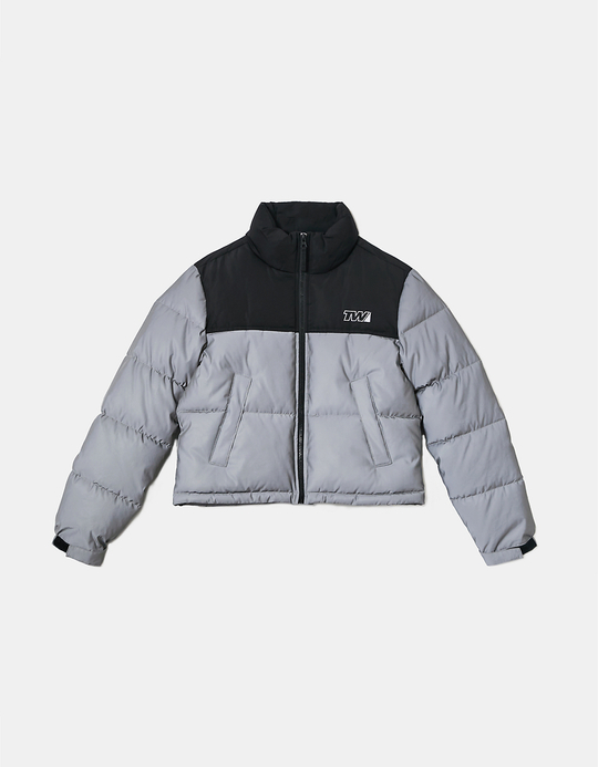 TALLY WEiJL, Graue reflektierende Pufferjacke for Women