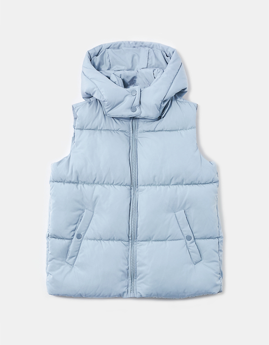 TALLY WEiJL, Doudoune sans Manches à Capuche Bleue for Women