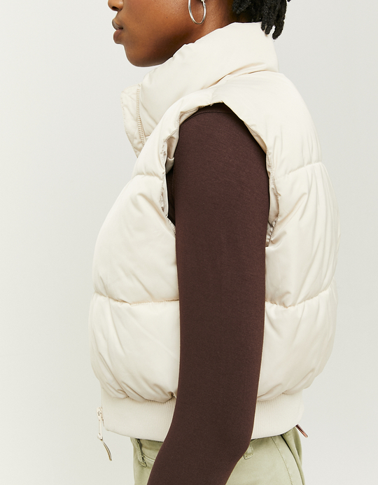 TALLY WEiJL, Beige Ärmellose Steppjacke for Women
