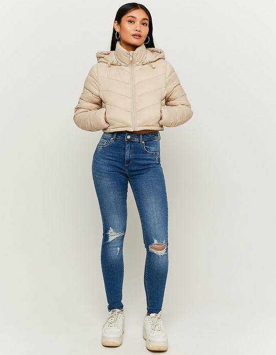 TALLY WEiJL, Beige Cropped SteppJacke for Women