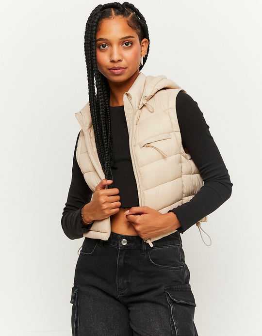 TALLY WEiJL, Beige Leichte Ärmellose Steppjacke for Women