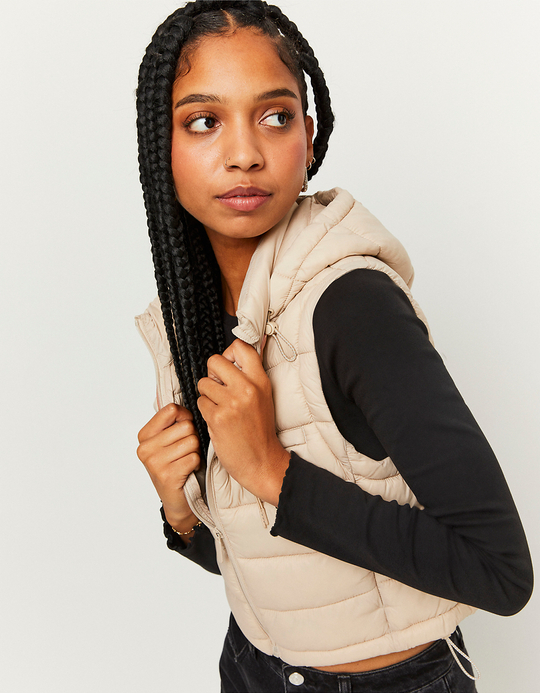TALLY WEiJL, Beige Leichte Ärmellose Steppjacke for Women