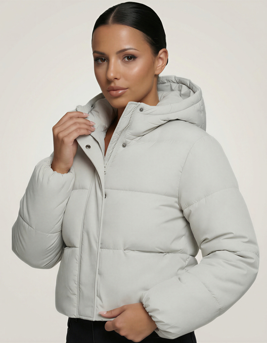 TALLY WEiJL, Hellgraue gefütterte Cropped Jacke for Women