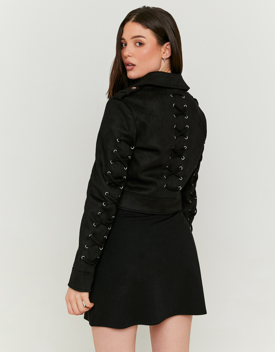 TALLY WEiJL, Black Suede Biker Jacket for Women