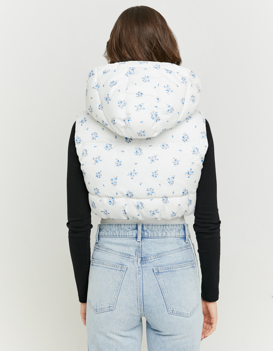 TALLY WEiJL, Gilet Matelassé Blanc à Micro-Fleurs for Women