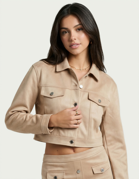 TALLY WEiJL, Beige Suede Jacket for Women