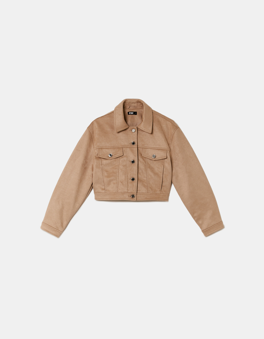 TALLY WEiJL, Beige Suede Jacket for Women