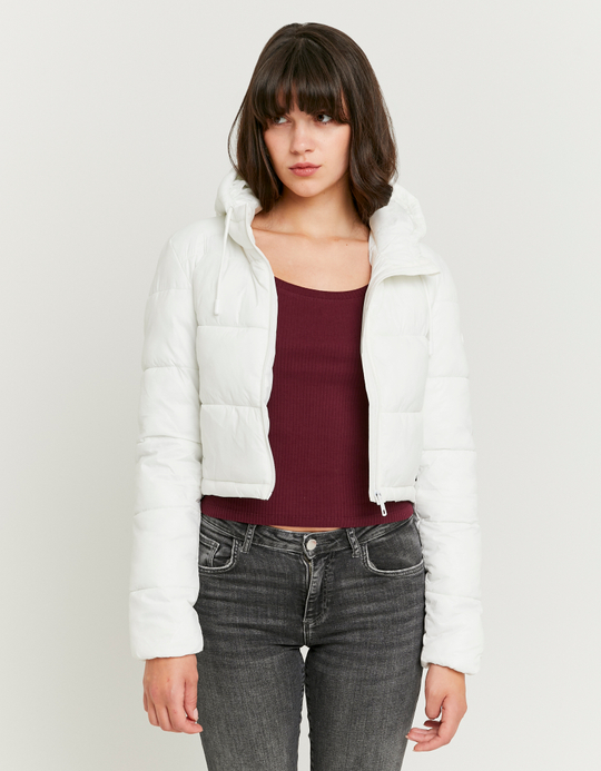 TALLY WEiJL, White Cropped Padded Jacket for Women