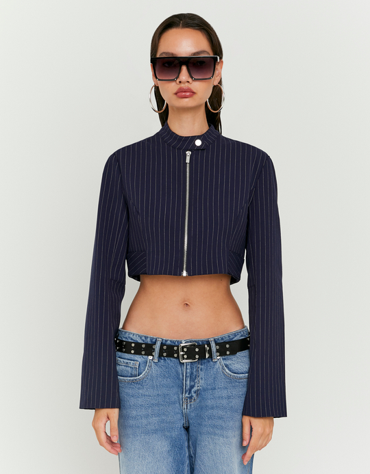 TALLY WEiJL, Blauer kurzer Blazer mit Nadelstreifen for Women