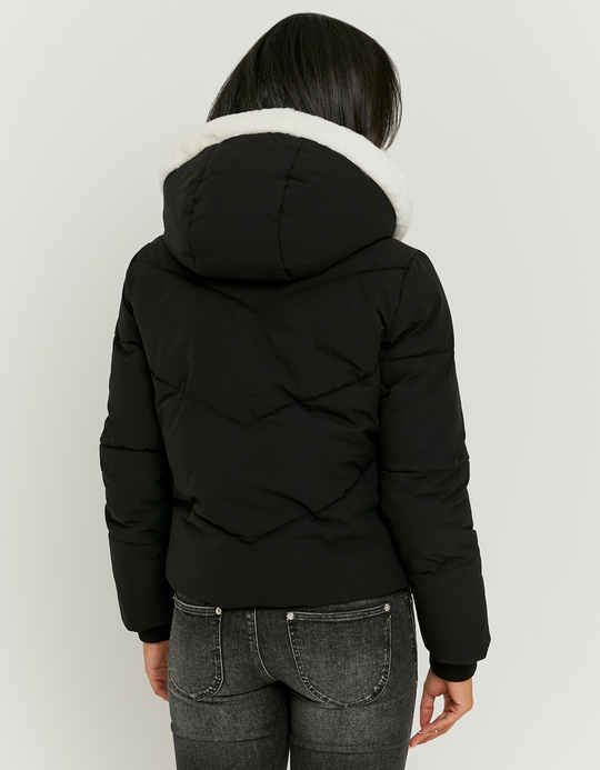 TALLY WEiJL, Schwarze Jacke mit Polster und Kunstfell for Women