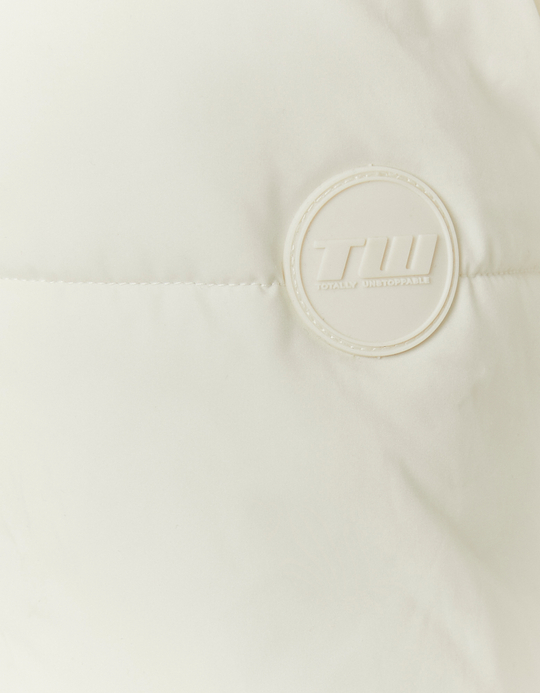 TALLY WEiJL, White Padded Jacket with Faux Fur for Women