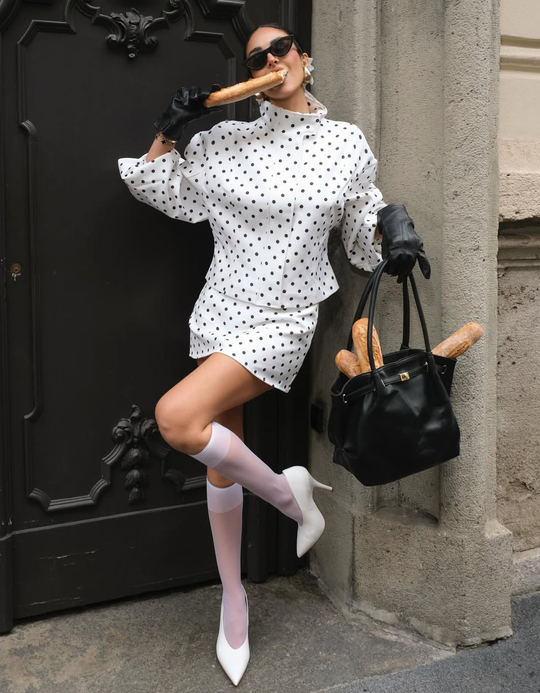 TALLY WEiJL, Weiße Jacke mit Punkten for Women