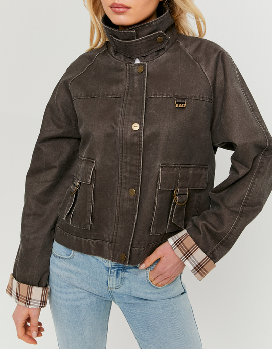 TALLY WEiJL, Braune Jacke mit Cordkragen for Women