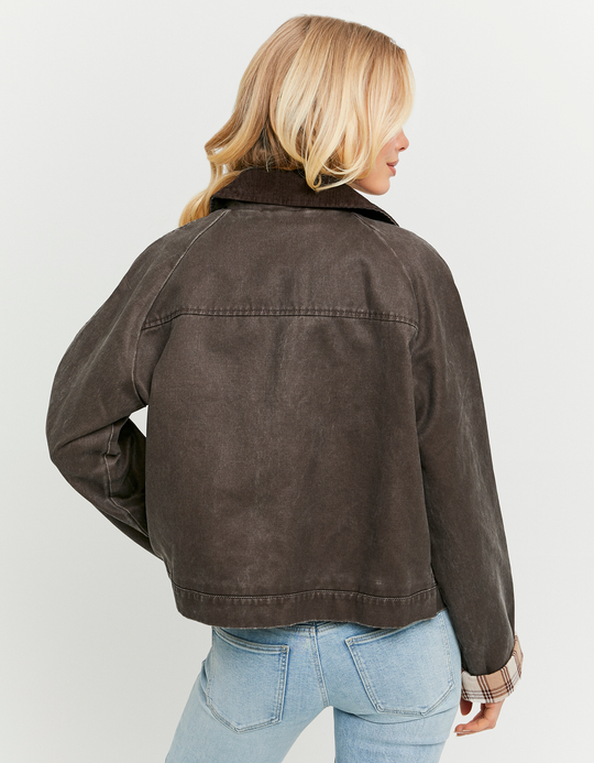 TALLY WEiJL, Braune Jacke mit Cordkragen for Women