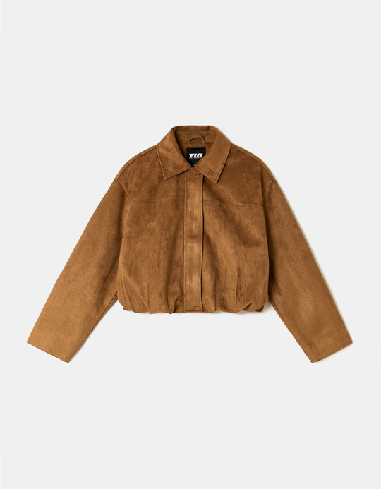 TALLY WEiJL, Braune Oversize Wildlederjacke for Women