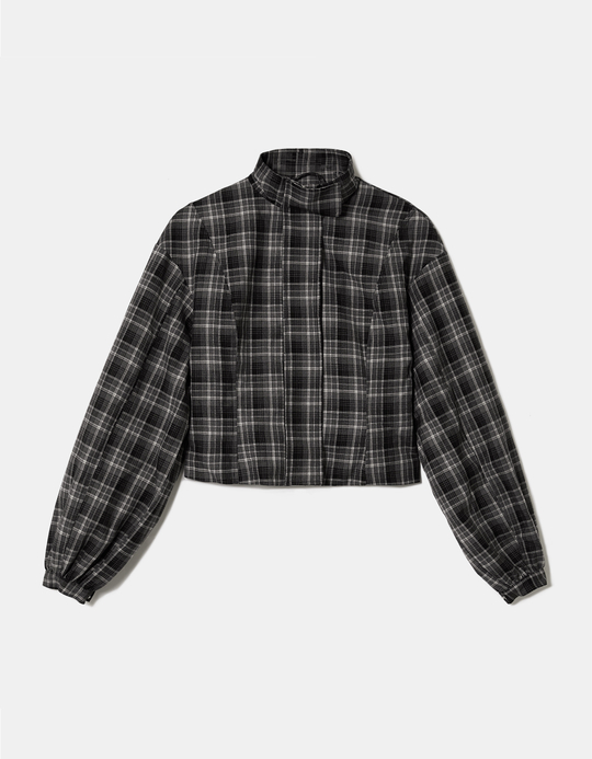 TALLY WEiJL, Grey Checked Bomber Jacket for Women