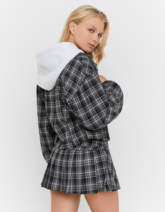 TALLY WEiJL, Grey Checked Bomber Jacket for Women