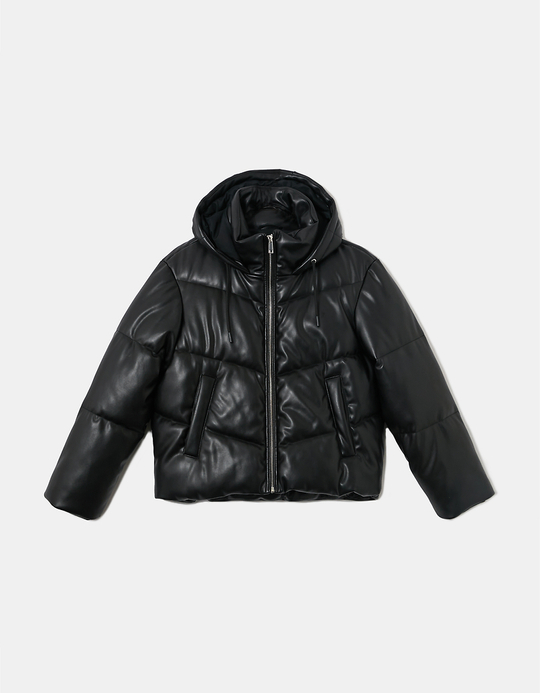 TALLY WEiJL, Schwarze Steppjacke aus Kunstleder for Women