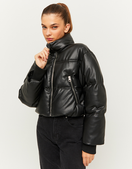 TALLY WEiJL, Schwarze Steppjacke aus Kunstleder for Women