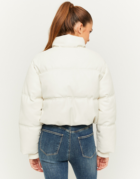 TALLY WEiJL, Weiße Steppjacke aus Kunstleder for Women