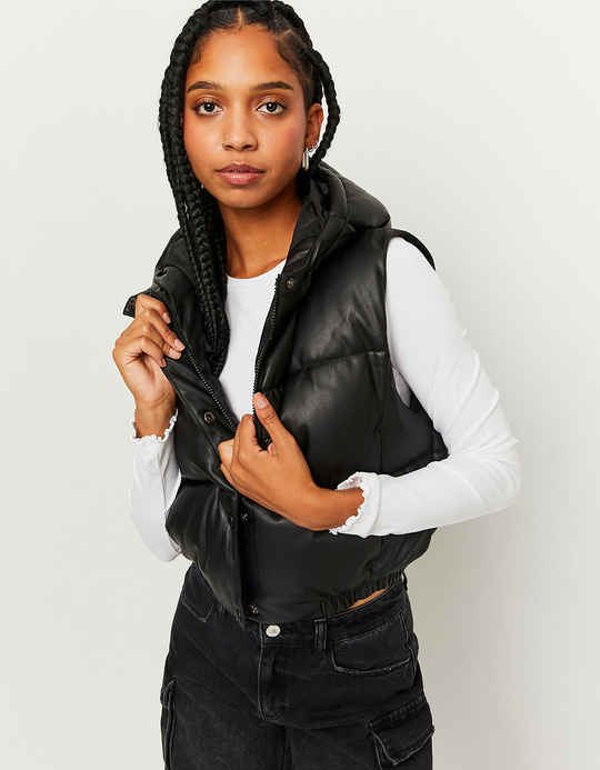 TALLY WEiJL, Doudoune en similicuir noire for Women