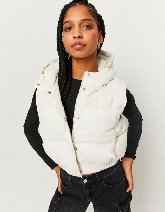 TALLY WEiJL, Doudoune en similicuir blanche for Women