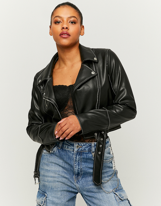 TALLY WEiJL, Giacca Biker In Similpelle Nera for Women
