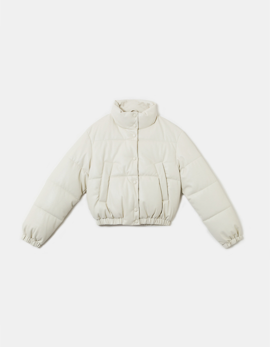 TALLY WEiJL, Weiße Steppjacke aus Kunstleder for Women