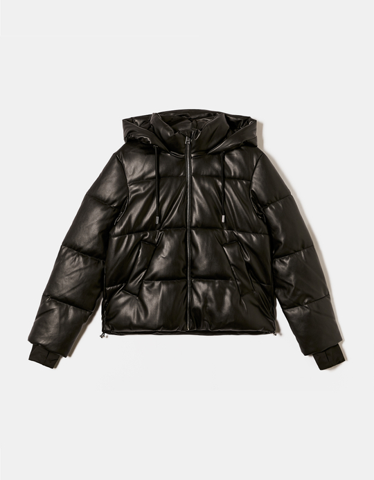 TALLY WEiJL, Black Fake Leather Padded Jacket for Women