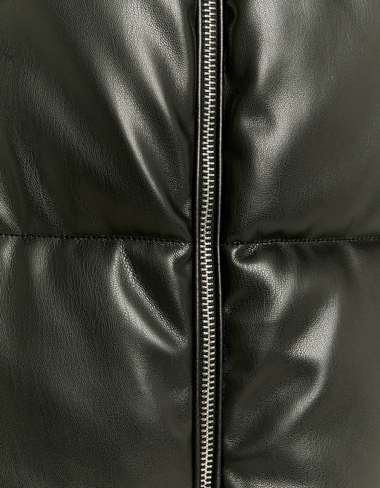 TALLY WEiJL, Black Fake Leather Padded Jacket for Women