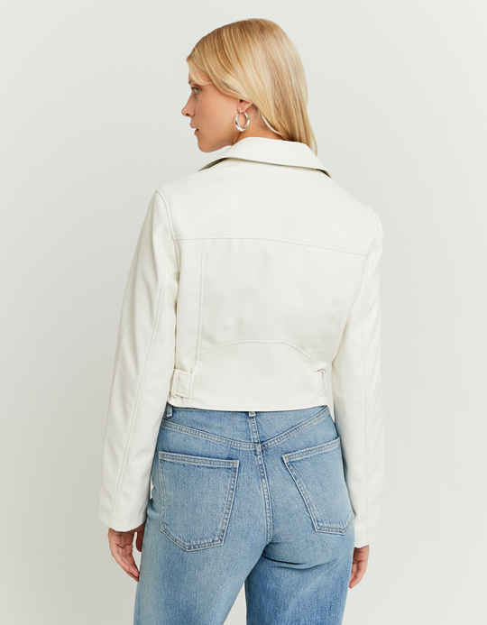 TALLY WEiJL, Giacca Biker in Similpelle Bianca for Women