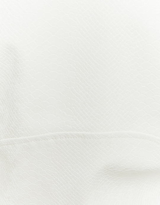 TALLY WEiJL, White Faux Leather Biker Jacket Snake Texture for Women