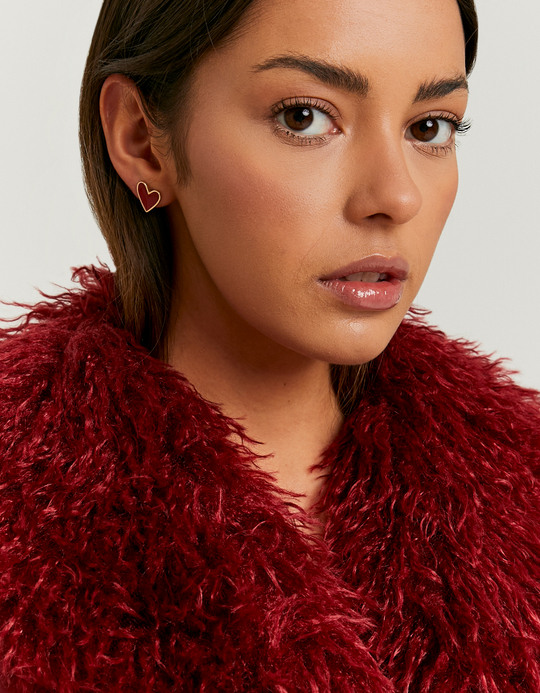 TALLY WEiJL, Red Faux Leather Jacket with Faux Fur for Women