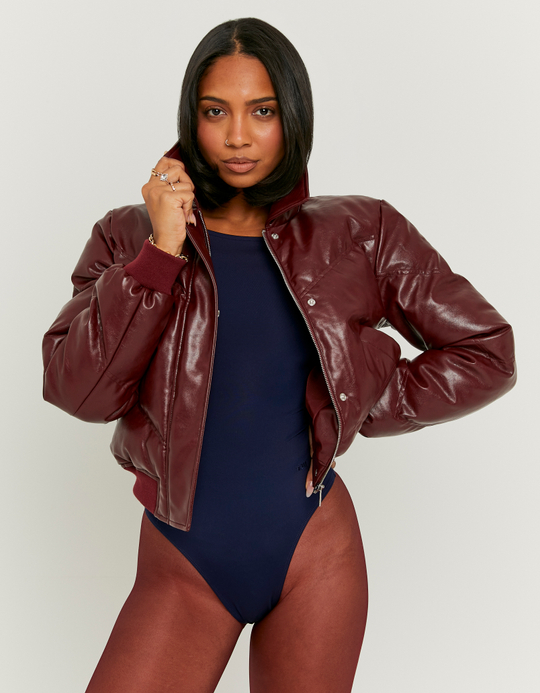 TALLY WEiJL, Burgundy Vinyl Jacket for Women