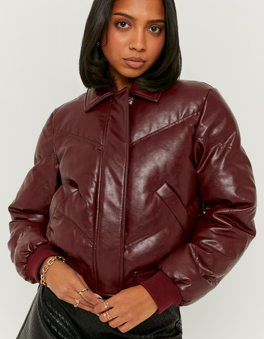TALLY WEiJL, Burgundy Vinyl Jacket for Women