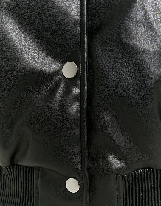 TALLY WEiJL, Veste Bomber Noire en Similicuir for Women