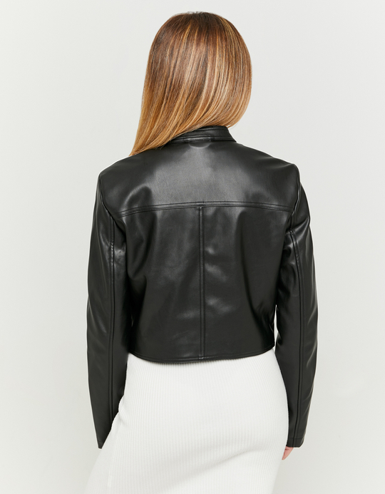 TALLY WEiJL, Black Faux Leather Biker Jacket for Women